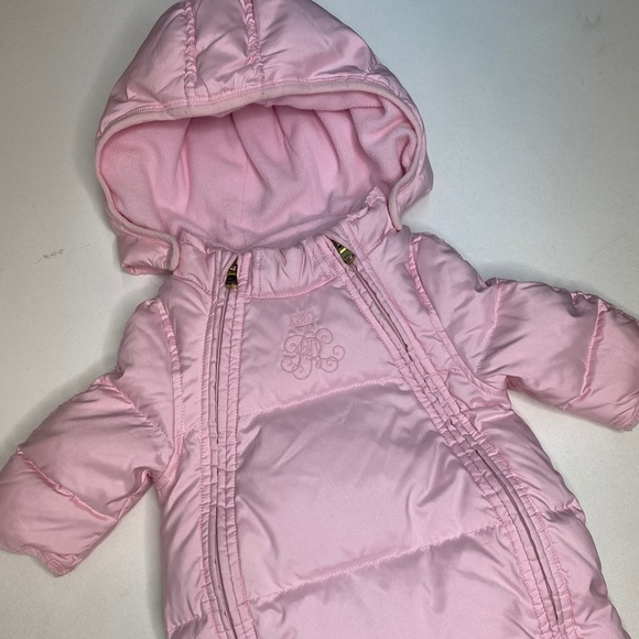 Ralph Lauren pink snowsuit winter one piece baby girl size 18 months - Picture 3 of 12
